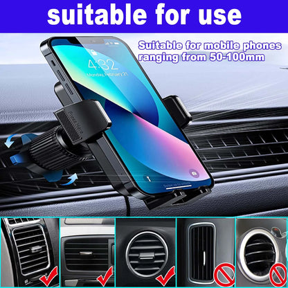 Universal Car Phone Mount with Air Vent Clip and Long Arm Holder for All Smartphones