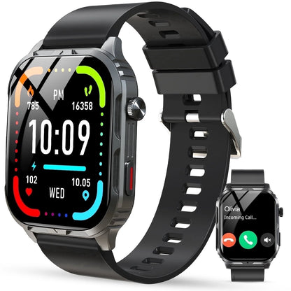 H5 Bluetooth Smart Watch with IP68 Waterproof Fitness Tracker for Men and Women - Black