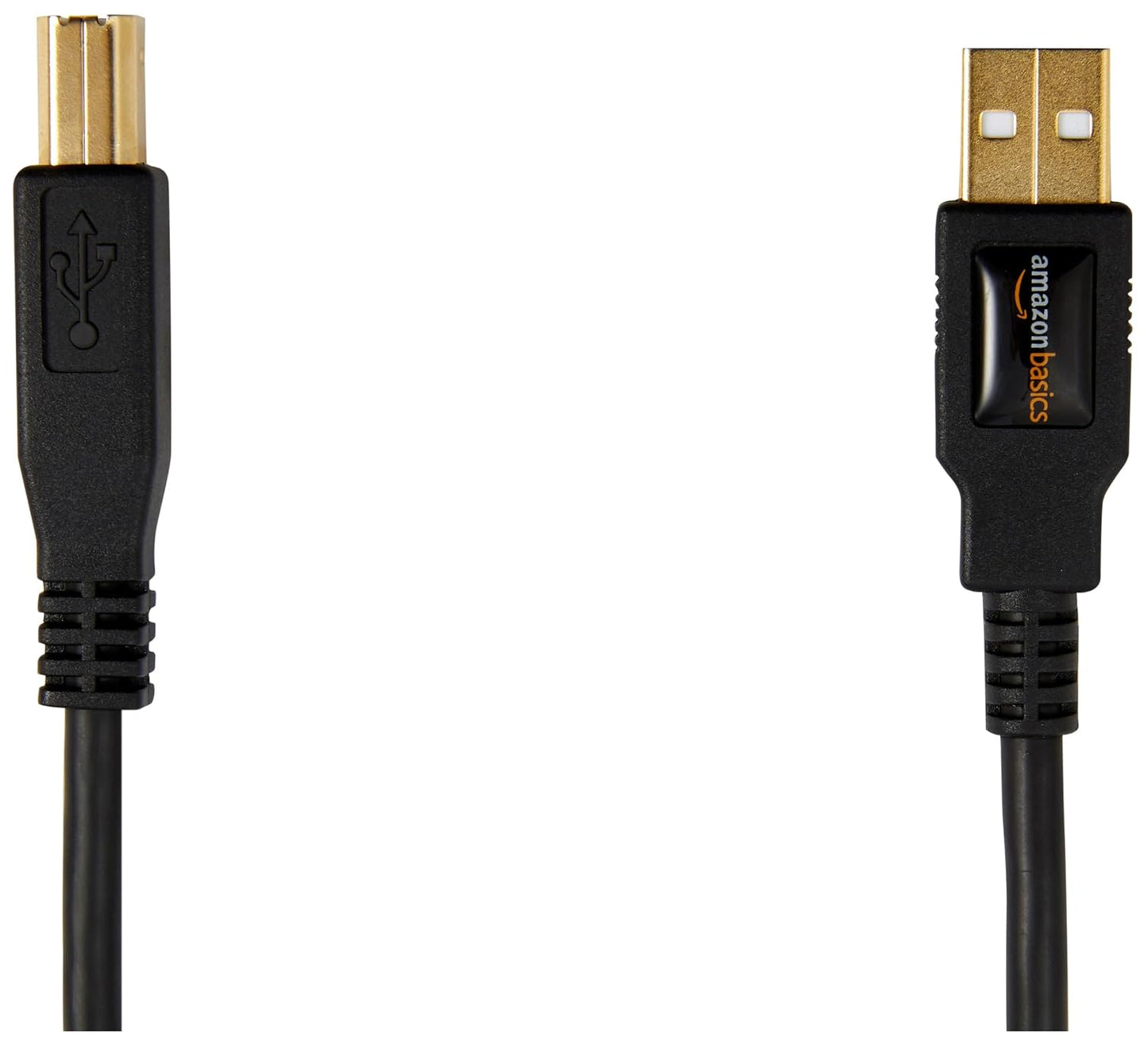 USB 2.0 A to B Cable for Printers and External Hard Drives, 6 Feet, 480 Mbps Transfer Speed, Gold-Plated Connectors, Black