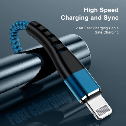 2-Pack 3FT Nylon Braided USB to Lightning Cable for iPhone 14