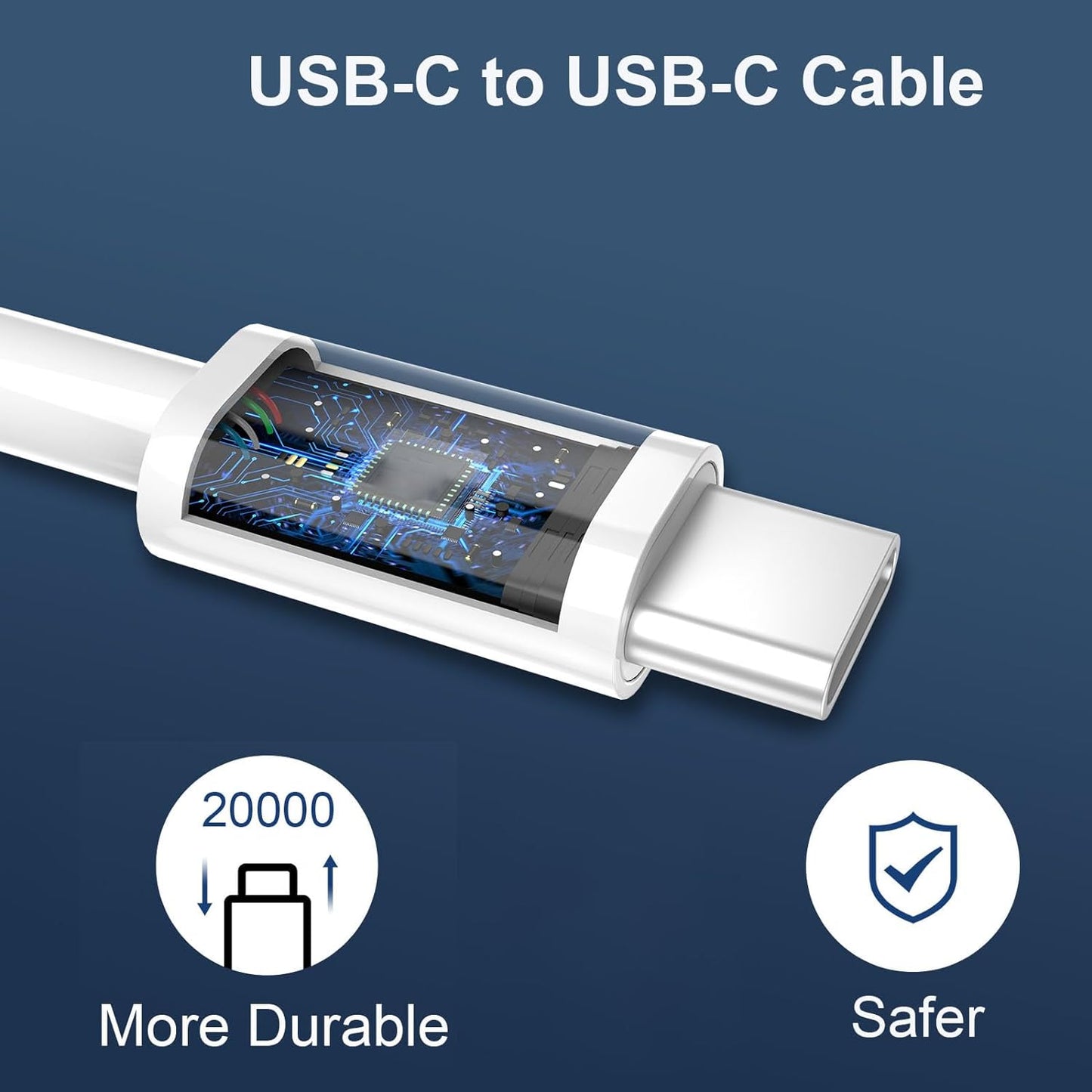 20W USB-C Charger Block with 12FT Fast Charging Cable for iPhone 15/16/17 Pro Max and Android Devices