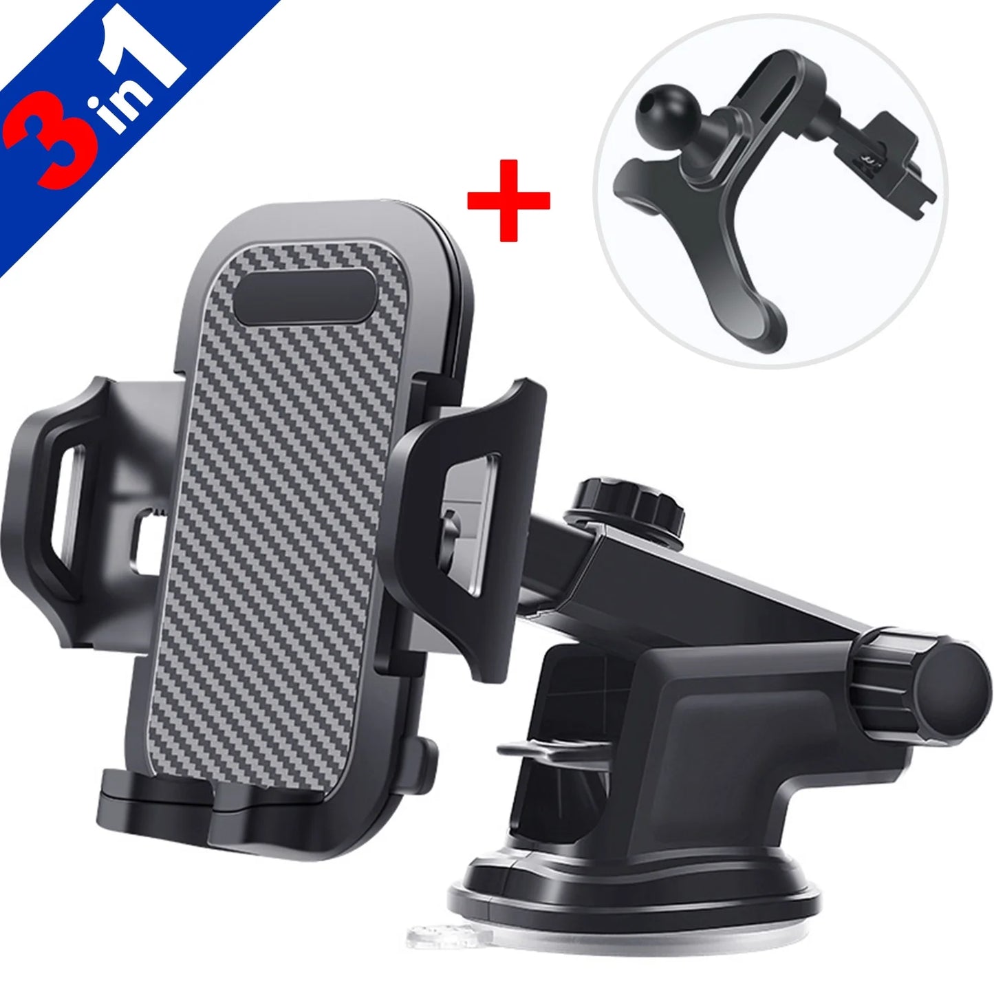 Universal Car Phone Mount with Air Vent Clip and Long Arm Holder for All Smartphones