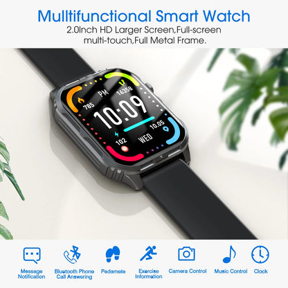 H5 Bluetooth Smart Watch with IP68 Waterproof Fitness Tracker for Men and Women - Black
