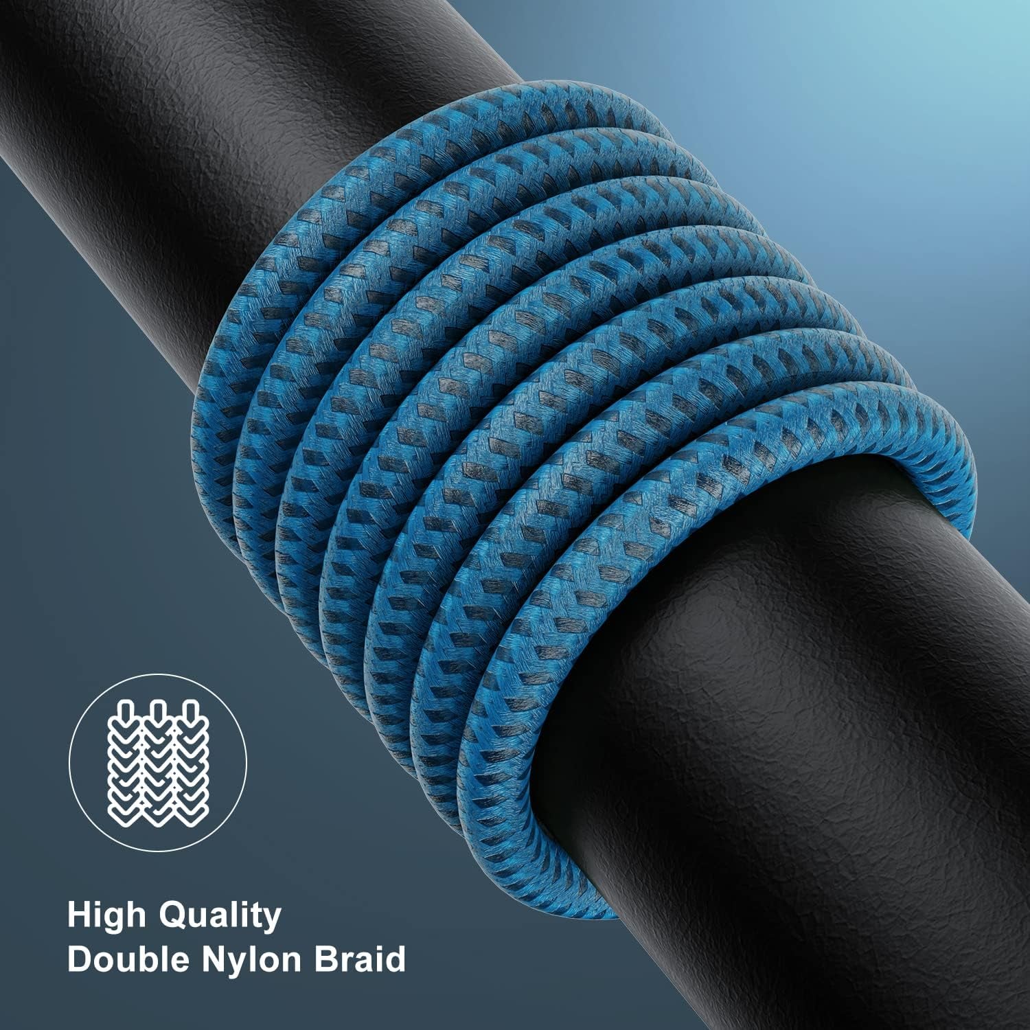 2-Pack 3FT Nylon Braided USB to Lightning Cable for iPhone 14