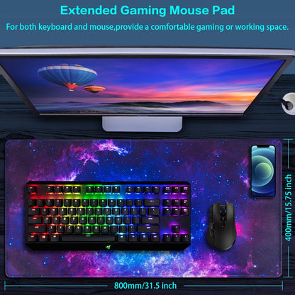 Large Gaming Mouse Pad, 31.5 x 15.7 Inches, Desk and Keyboard Mat